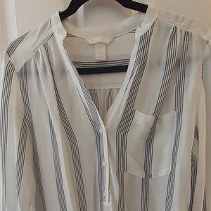 H&M Casual Black N' White Stripe Blouse
